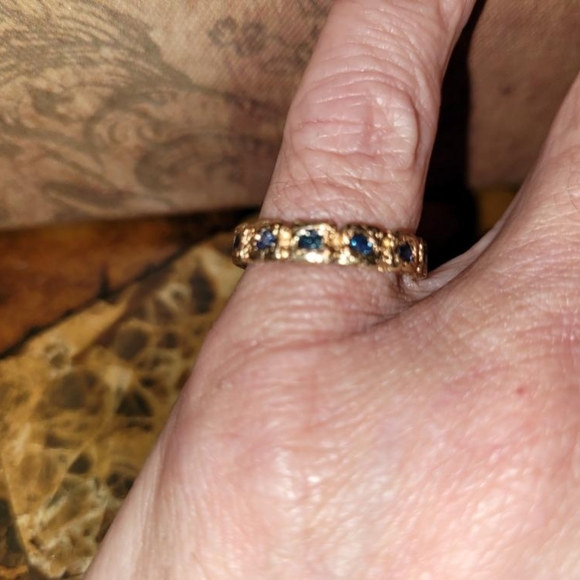 Tiffany 14kt Sapphire Eternity Ring - Picture 4 of 7